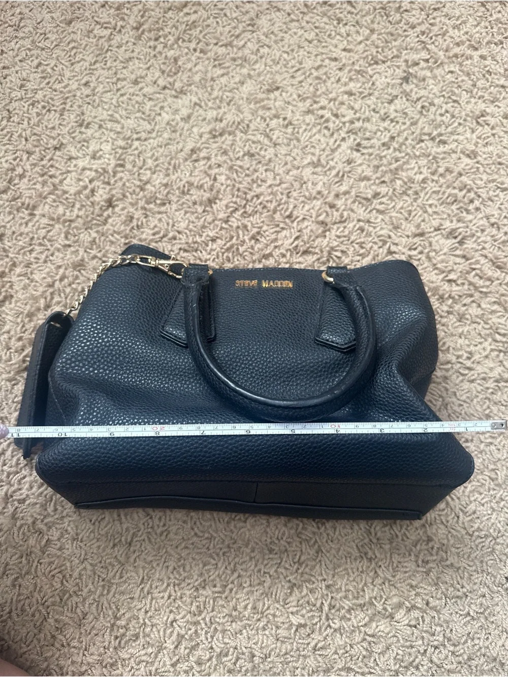 Steve Madden black Pebbled Satchel with Coin Pouch